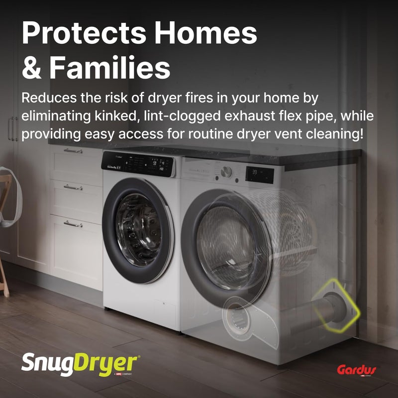 Gardus SnugDryer Space-Saving Dryer Vent Connection Kit, Only For New Construction/Remodeling - Image 5